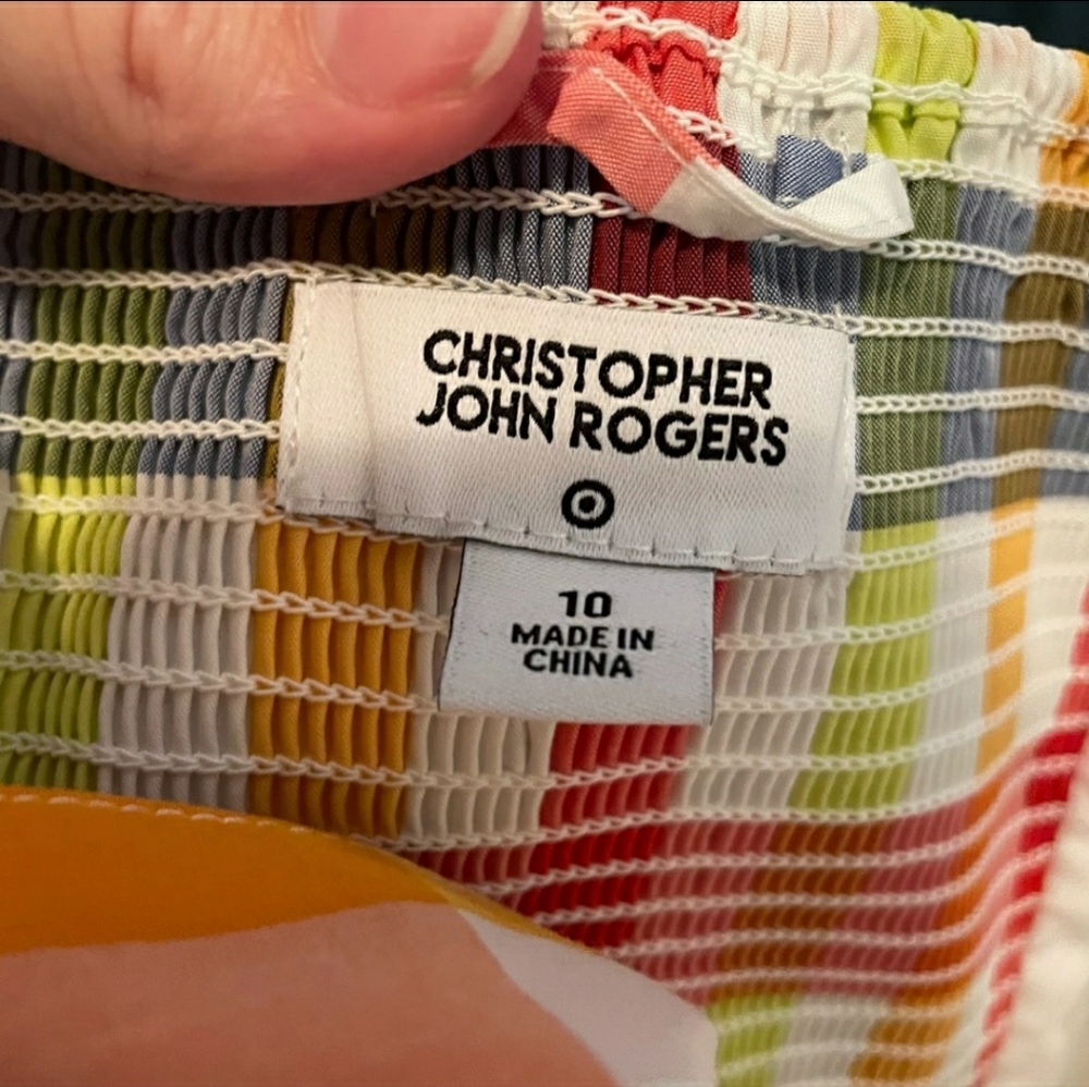 Christopher John Rogers x Target Colorful Plaid Wide Strap Belted Midi Dress